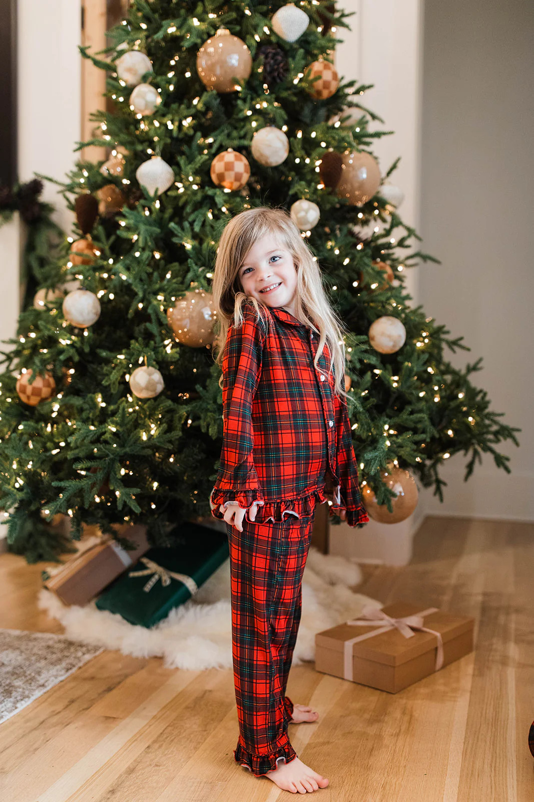 Kennedy Christmas Plaid Kids Button Up Set | Remi & Friends Boutique