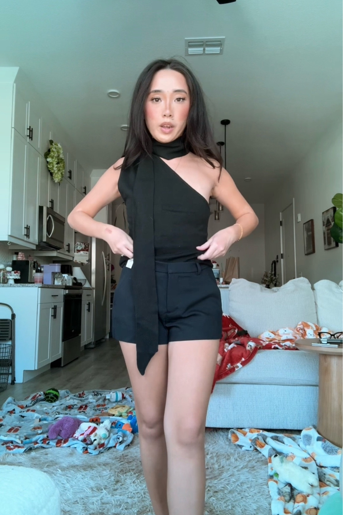 Abercrombie New Arrivals!! 
- Asymmetrical Scarf Sweater Tank
- Mid Rise Micro Tailor Shorts 

Abercrombie, Petite Fashion, All black outfit, Neutral outfit, date night outfit 

#LTKPetite #LTKStyleTip #LTKFindsUnder100