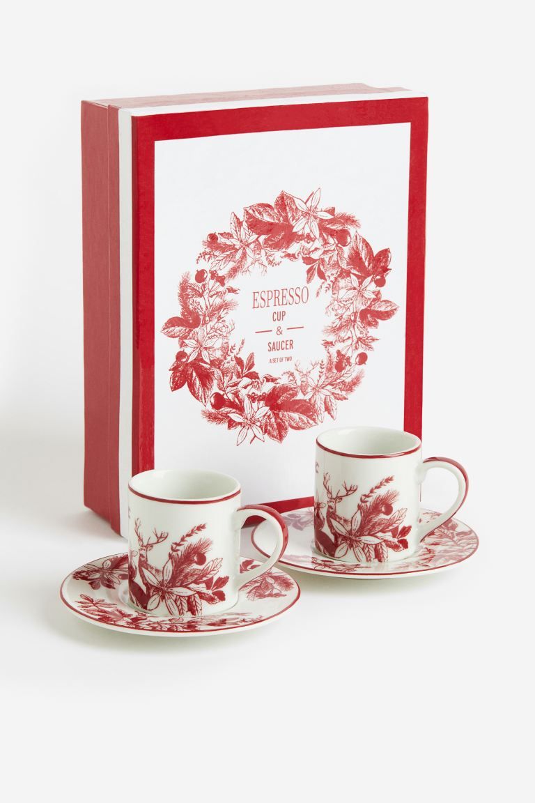 Gift-boxed 2-pack Espresso Cups & Saucers | H&M (US + CA)