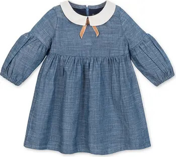Hope & Henry Kids' Organic Empire Waist Peter Pan Collar Chambray Dress | Nordstrom | Nordstrom
