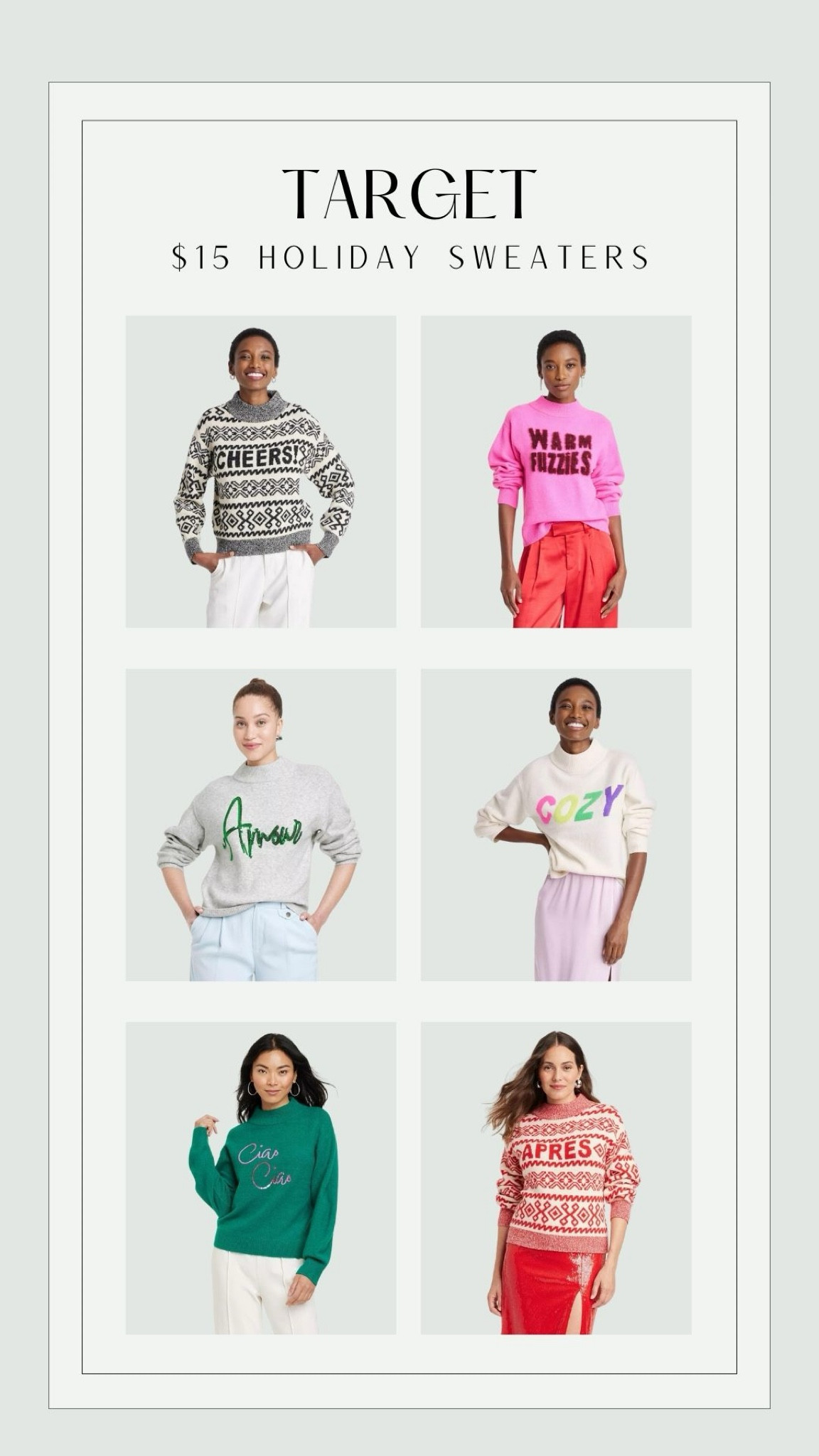 The cutest target sweaters for the holidays! 
Christmas | holiday | on sale 

#LTKSeasonal #LTKHoliday #LTKfindsunder50