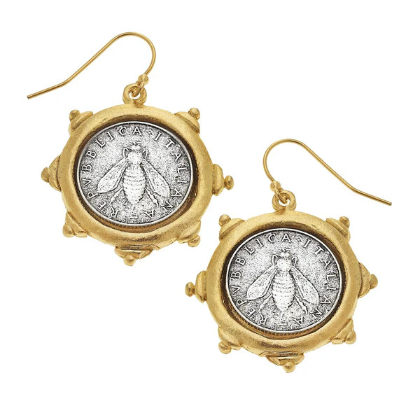 Florence Bee Coin Earrings | Susan Shaw
