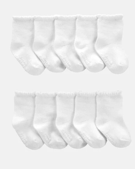 Baby Girl 10-Pack Scallop Crew Socks | Carter's | Carter's Inc
