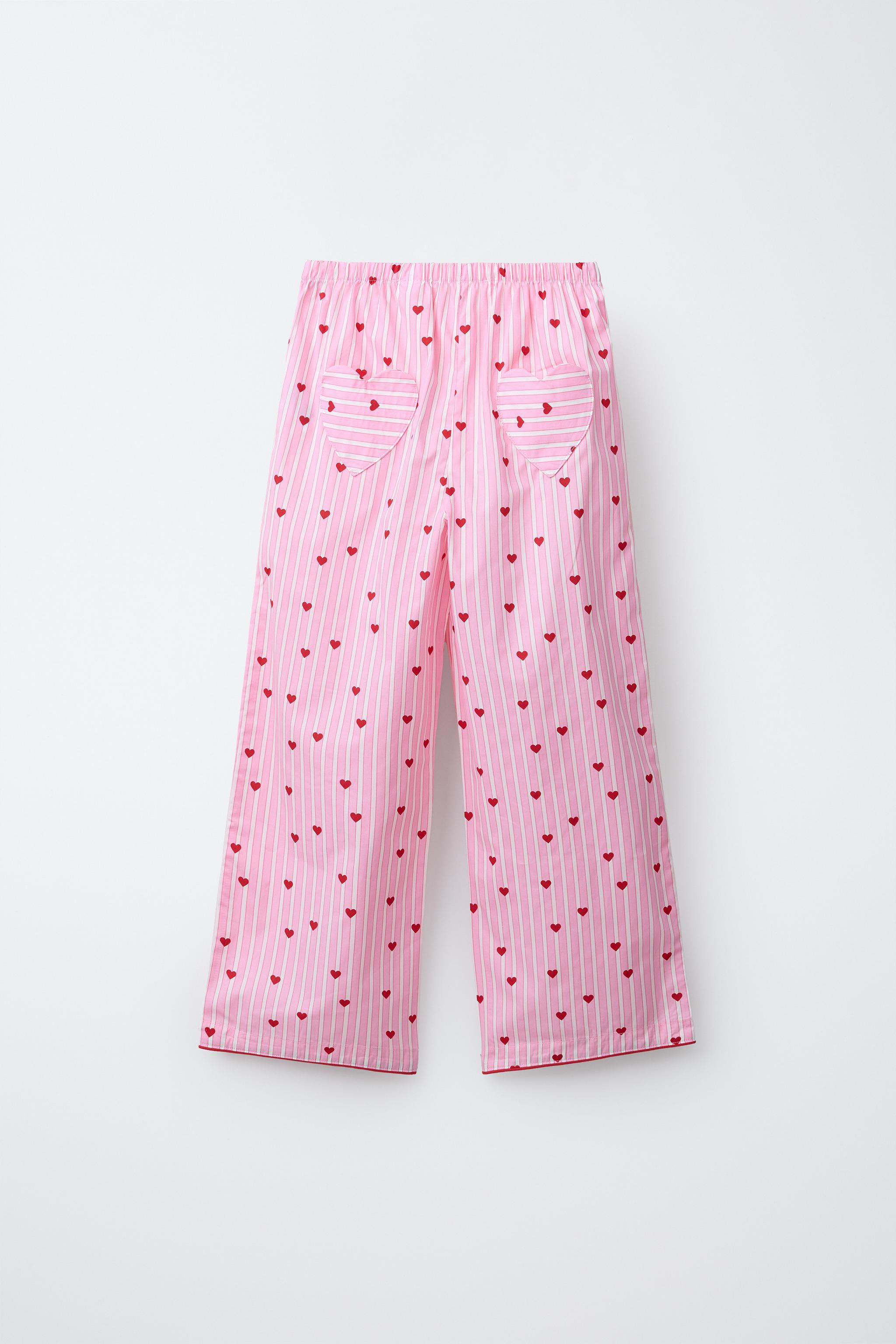 AGES 6-14 / COMBINED HEART AND STRIPE PYJAMAS | Zara UK