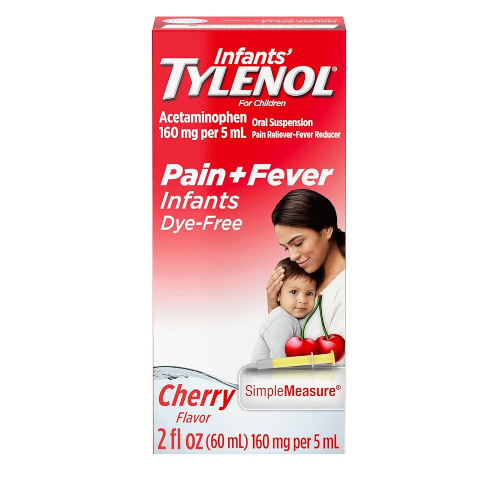 Infants' Tylenol Liquid Pain Relief and Fever Medicine, Oral Suspension, Dye-Free Acetaminophen f... | Amazon (US)