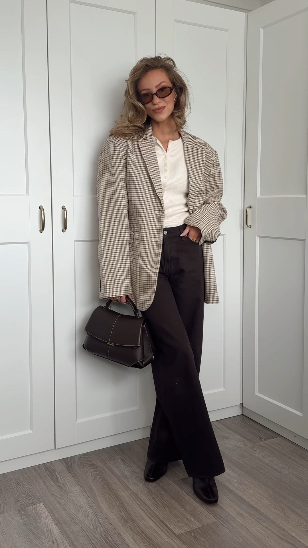 Brown jeans, check print blazer, autumn outfit, transitional outfit, brown boots

#LTKautumn #LTKstyletip #LTKuk