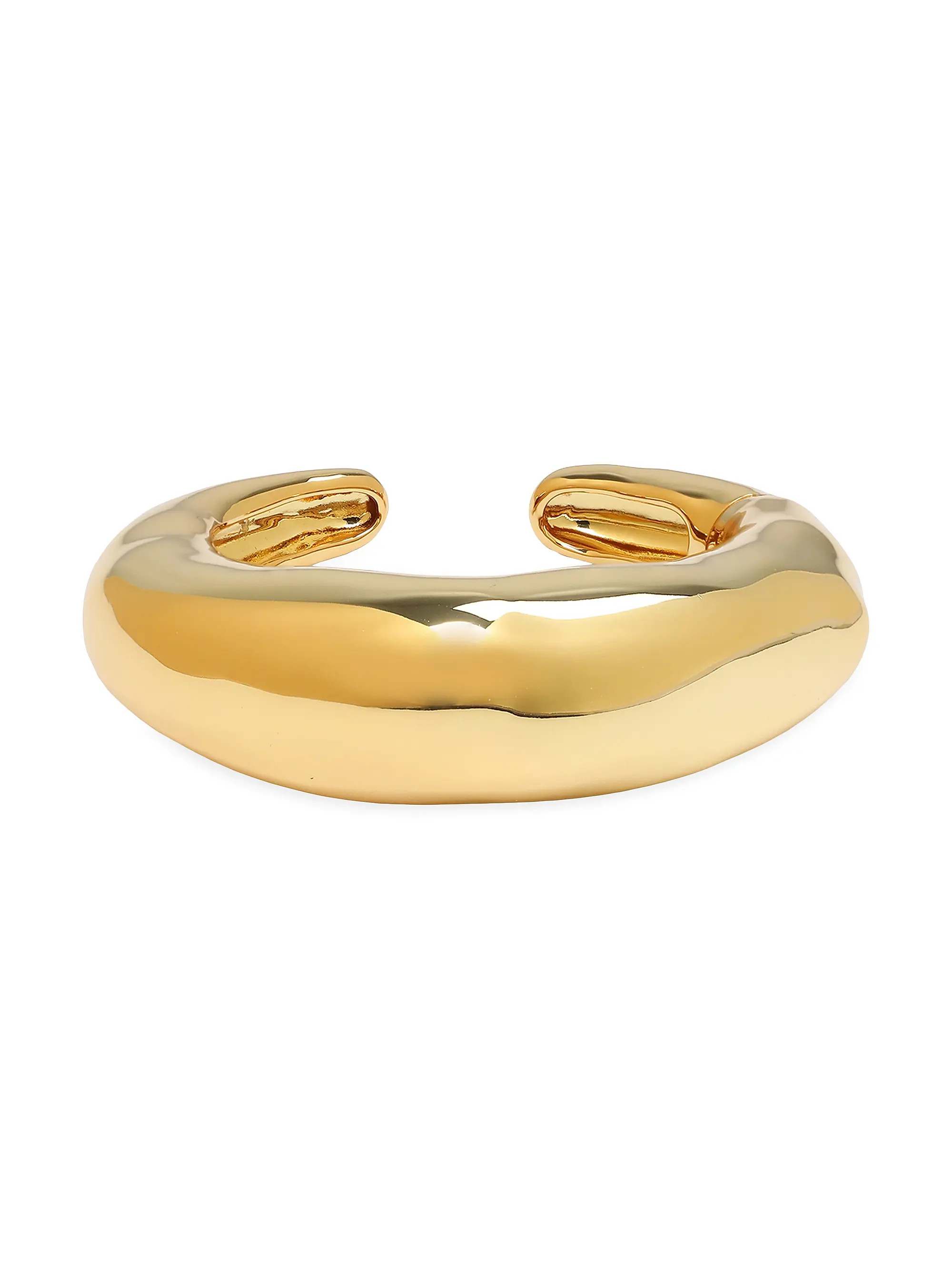 Essentials Molten 14K-Gold-Plated Large Cuff | Saks Fifth Avenue