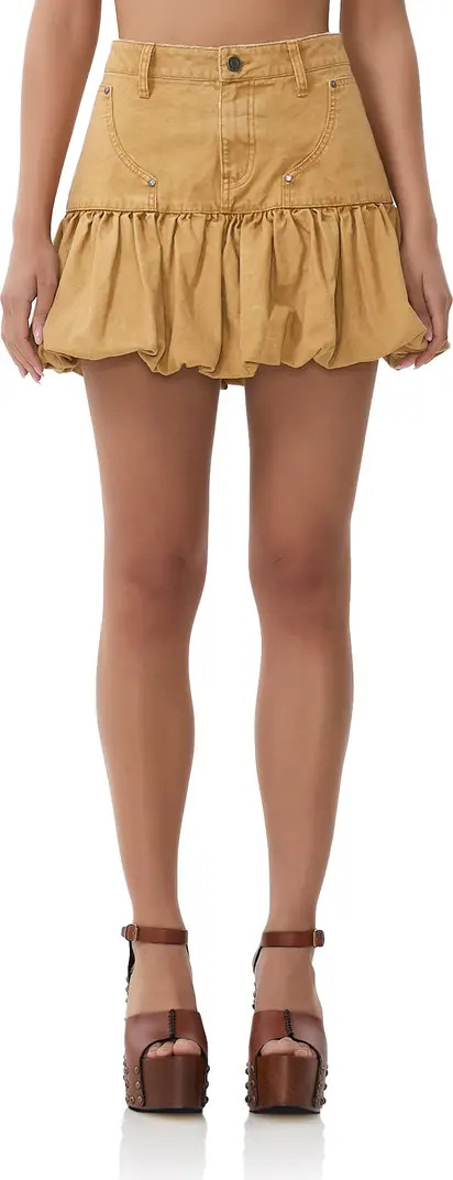 AFRM Zell Bubble Hem Denim Miniskirt | Nordstrom | Nordstrom