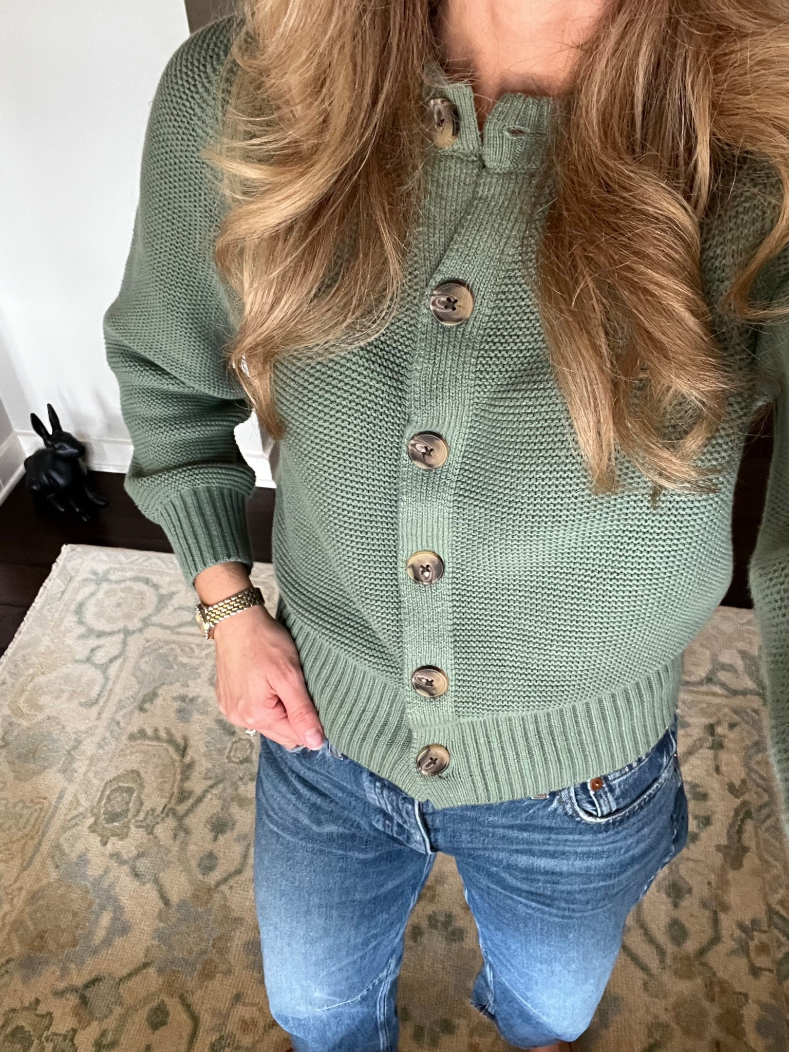 Spring cardigan cotton cardigan spring outfit barrel leg jeans 

#LTKootd