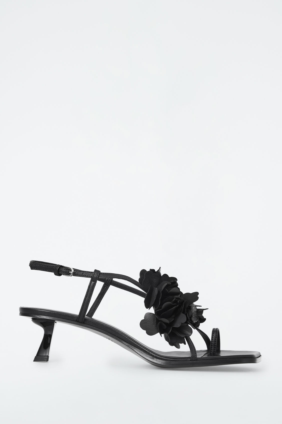 DETACHABLE-FLOWER KITTEN-HEEL SANDALS | COS UK
