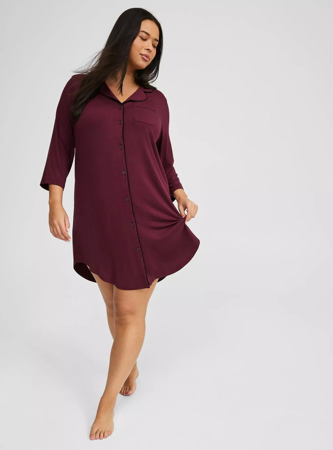 Super Soft Button Through Sleep Gown | Torrid (US & Canada)