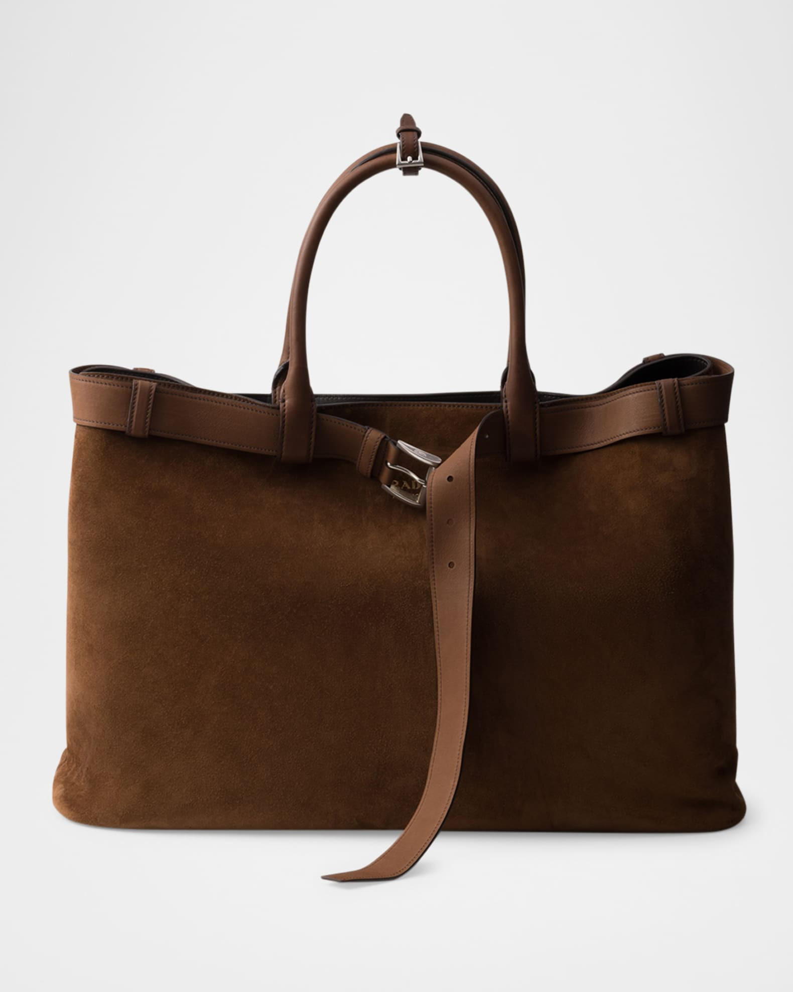 Men's Buckle Suede Shoulder Bag with Belt | Neiman Marcus