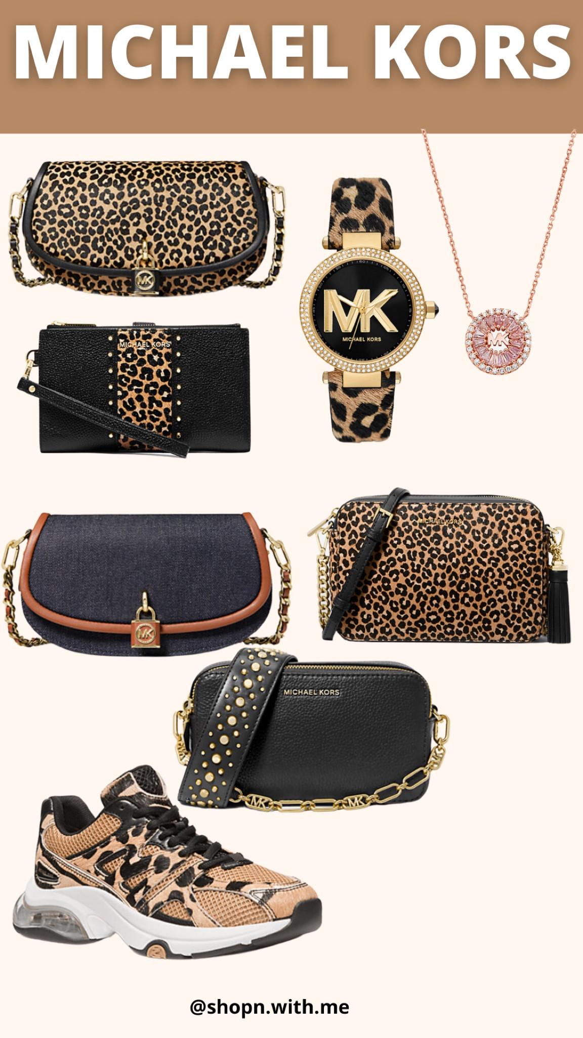 Michael Kors Jet Set Small Leopard Print Calf Hair Smartphone