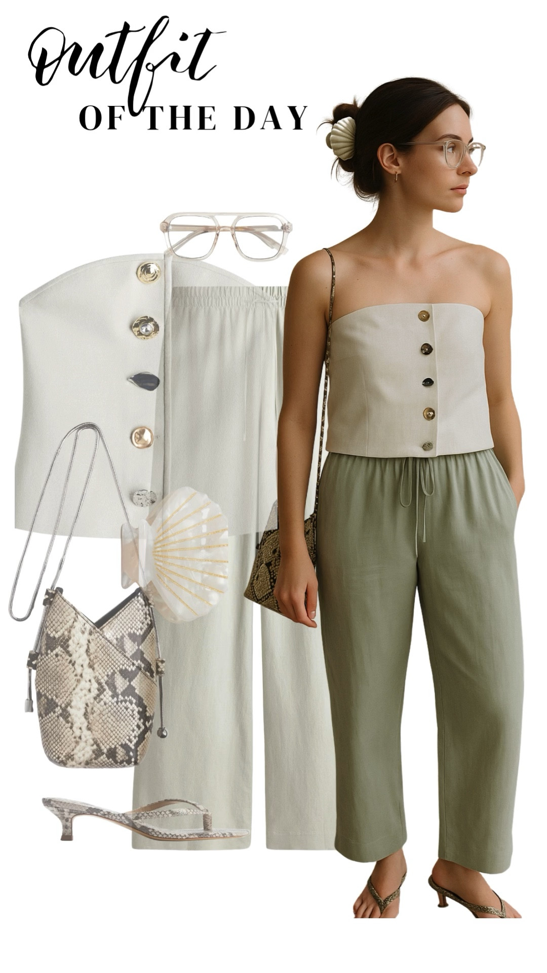 The white strapless top is having its moment — and I’m here for it 🤍
Paired with sage green trousers and snake-print accents, it’s the ultimate clean girl summer look. Perfect for garden dinners, gallery strolls or rooftop drinks.
#WhiteStraplessTop #CleanGirlStyle #MinimalChic #OOTDUK #HighStreetStyle #SoftTailoring #OutfitOfTheDay #NeutralWardrobe #SummerStyle2025