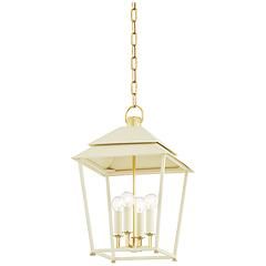 Hudson Valley Natick 12.5" Wide Aged Brass 4 Light Lantern | Lamps Plus