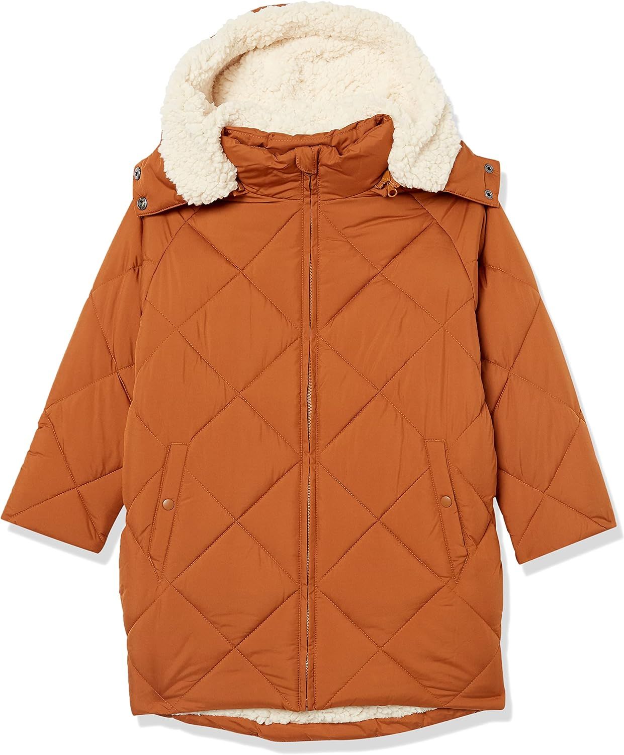 Amazon Essentials Girls' Little Long Quilted Cocoon Puffer Coat | Amazon (US)