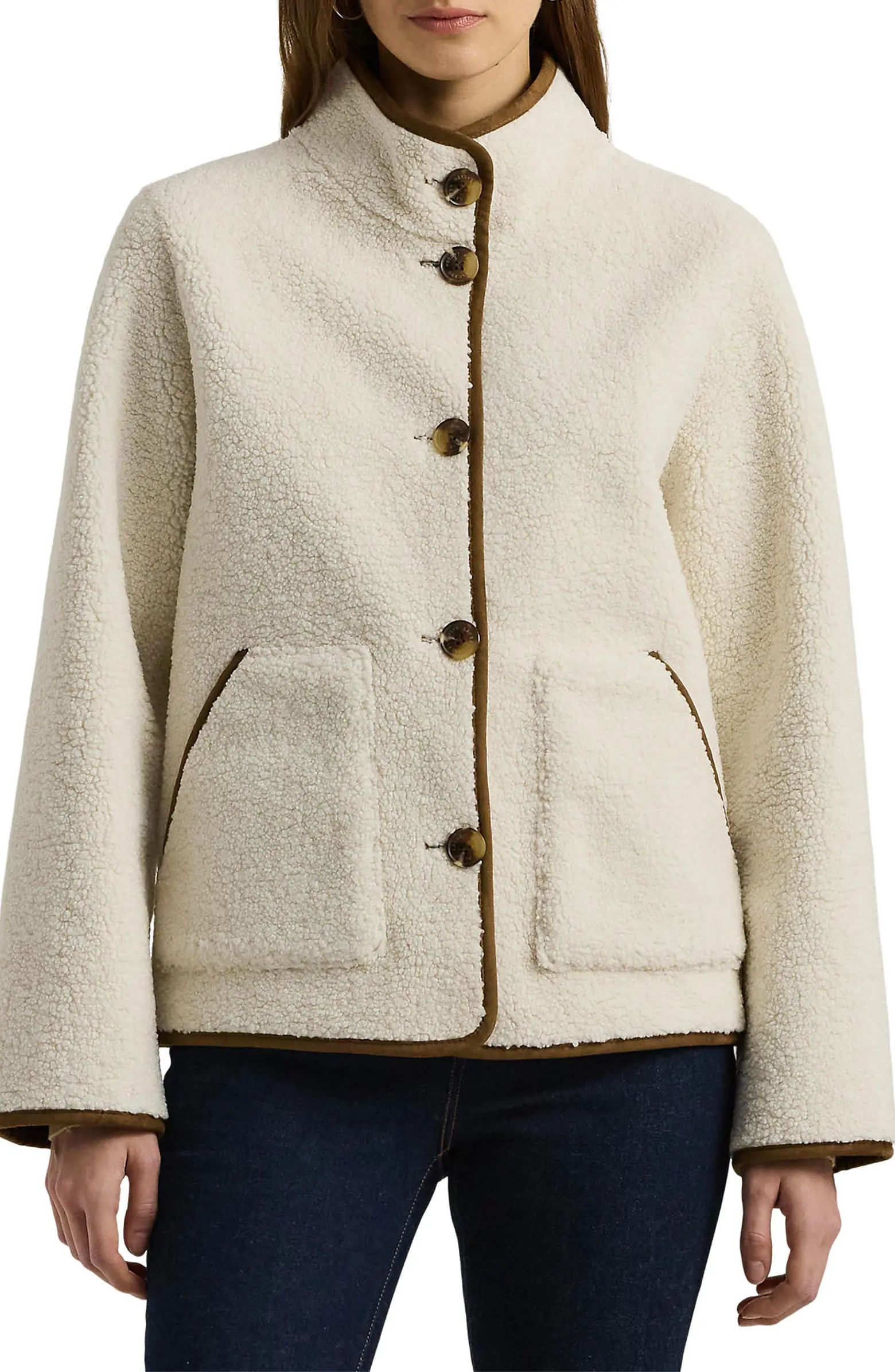 Faux Shearling Boxy Jacket | Nordstrom
