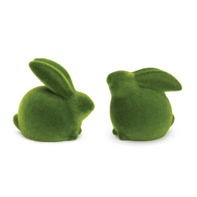 Mossy Terra Cotta Rabbit Figurine (Set of 2) | Wayfair Professional