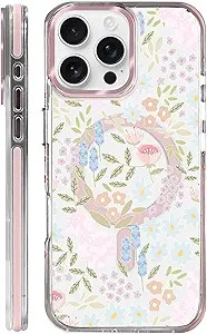 for iPhone 16 Pro Max Case Compatible with Magsafe,Clear Aesthetic Design Cute for Girls Women,An... | Amazon (US)