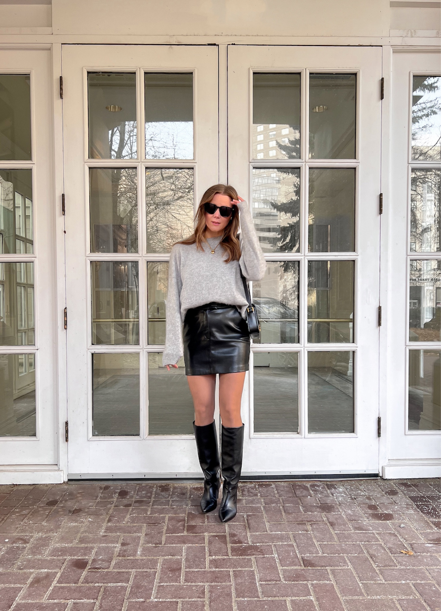  Cute night out outfit for fall date night or holiday season with Lilysilk cashmere sweater (code SYO15 for 15% off) , tall boots, and mini skirt. #fallstyle #holidaystyle #holidayoutfit

#LTKHoliday #LTKmidsize #LTKshoecrush