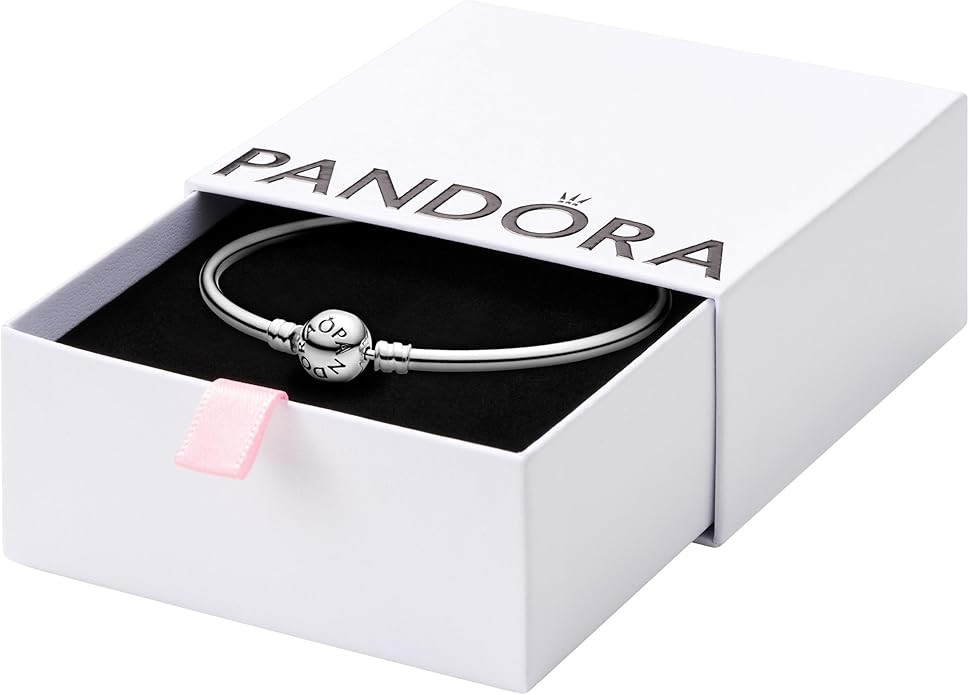 PANDORA Moments Ball Clasp Bangle Bracelet - Gold Bracelet for Women - Sterling Silver - With Gif... | Amazon (US)
