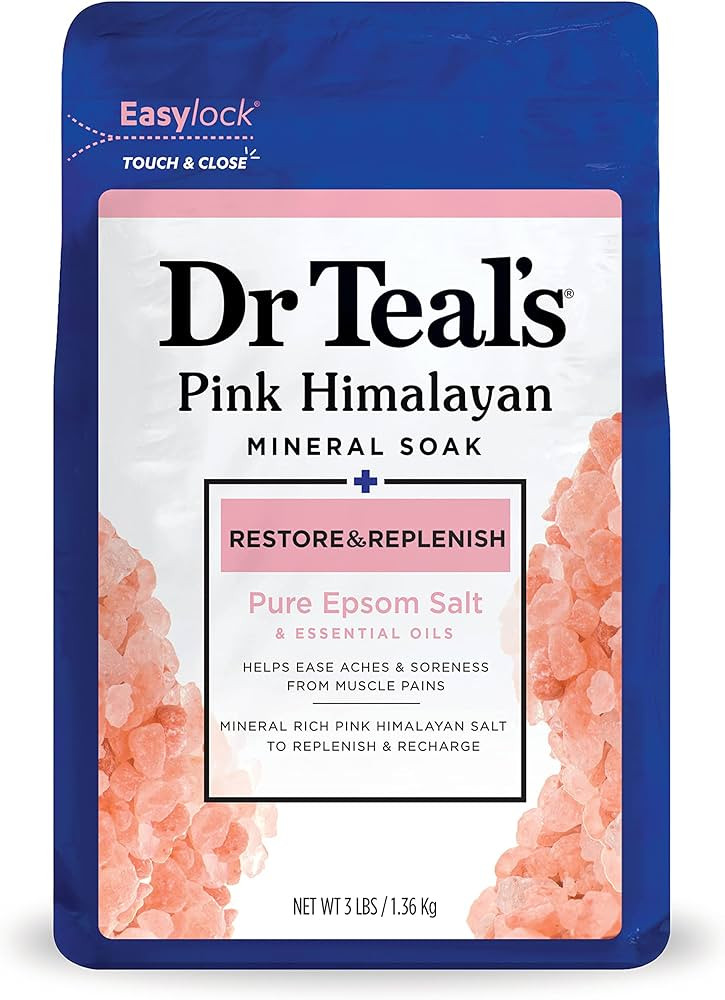 Dr Teal's Pink Himalayan Mineral Soak, Restore & Replenish with Pure Epsom Salt, 3 lbs (Packaging... | Amazon (US)