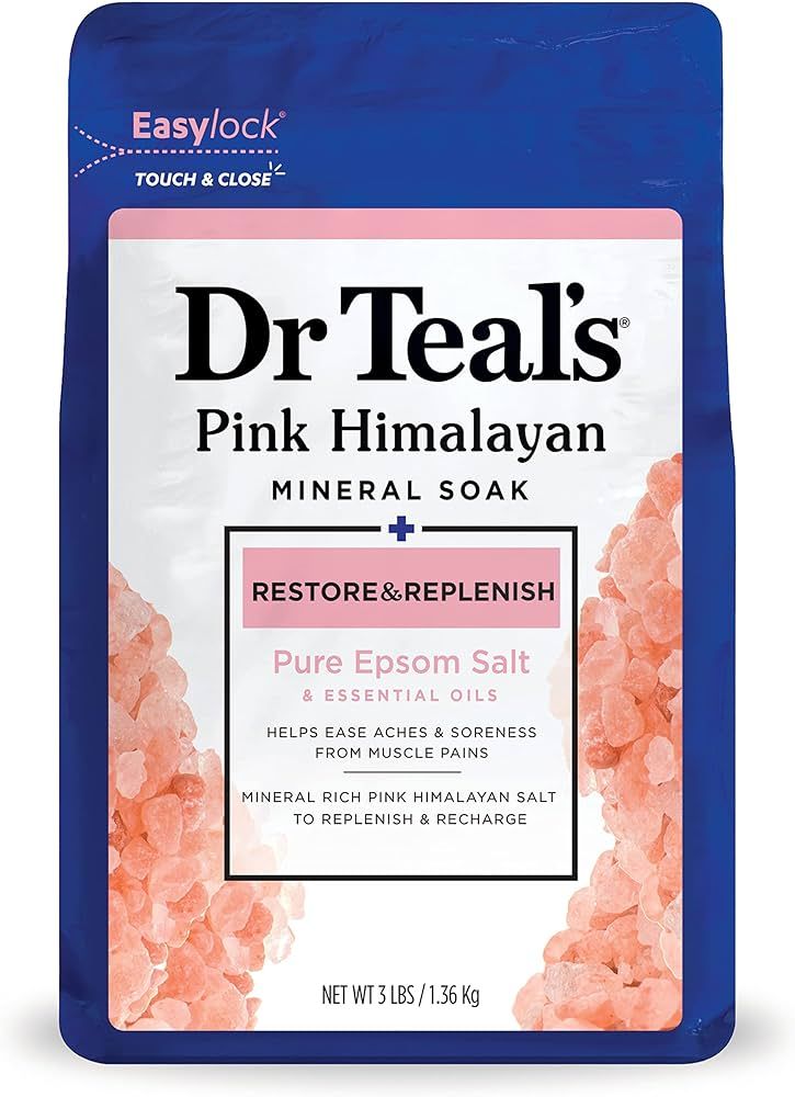 Dr Teal's Salt Soak with Pure Epsom Salt, Restore & Replenish with Pink Himalayan Mineral, 3 lbs | Amazon (US)