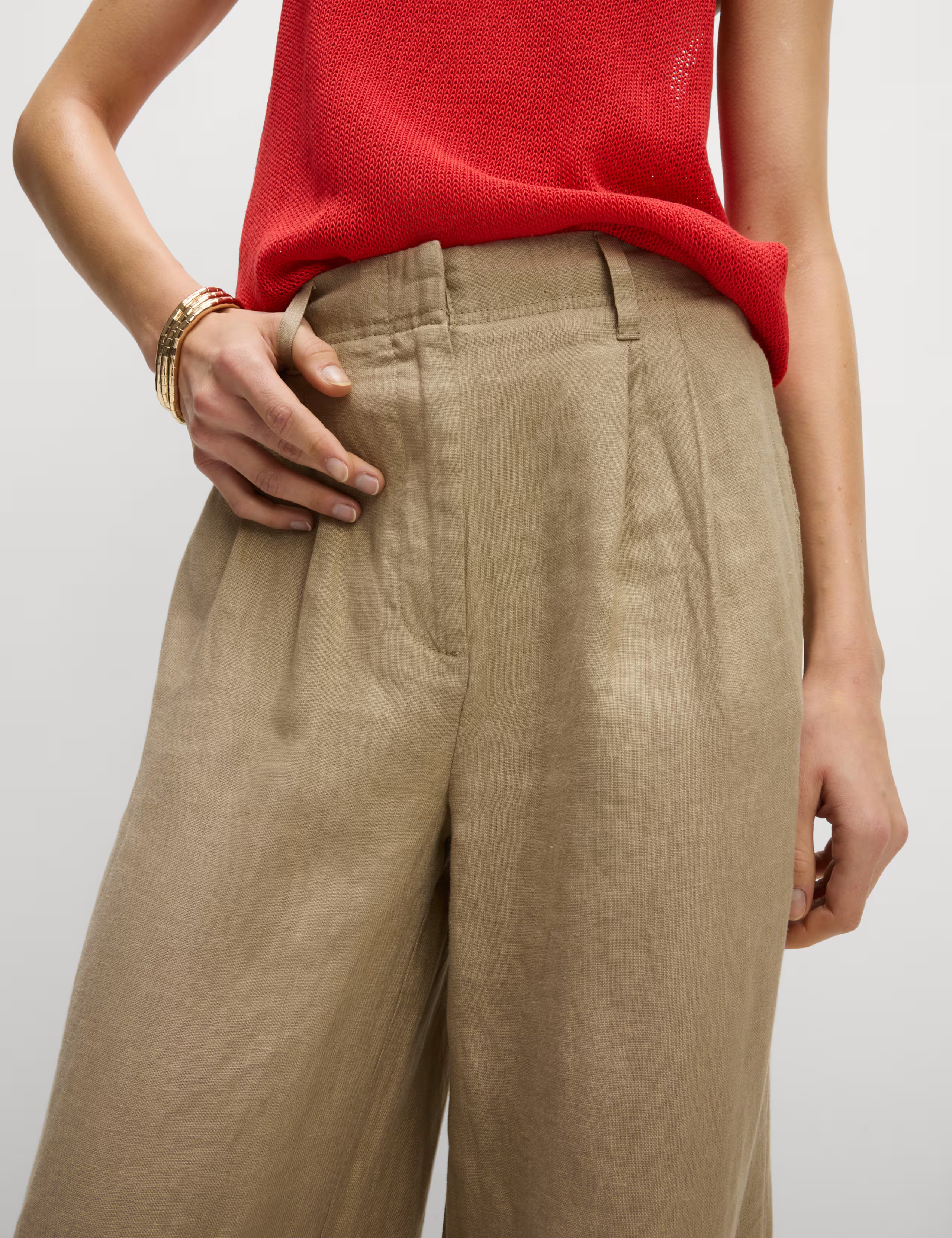 Pure Linen Wide Leg Trousers | Marks & Spencer (UK)
