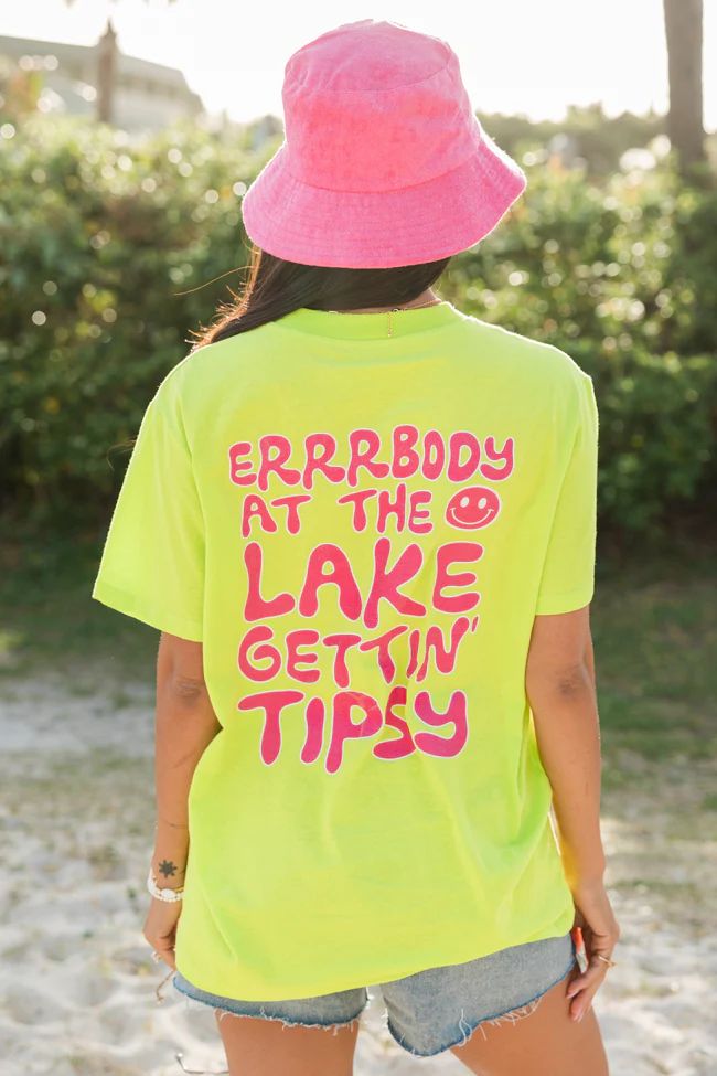 Errrbody At The Lake Neon Oversized Graphic Tee | Pink Lily