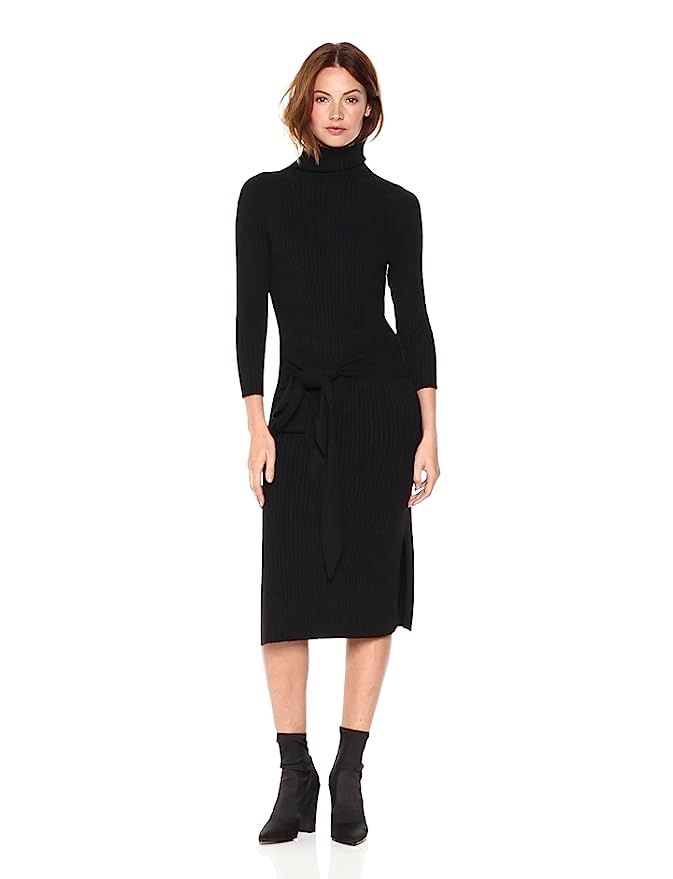 Cable Stitch Women's Turtleneck Ribbed Sweater Dress | Amazon (US)