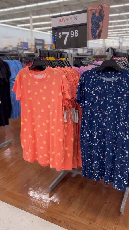 The softest spring sleep shirts by JoySpun at Walmart. $7.98, sizes S-3X. #affordable #style #attainable #fashion