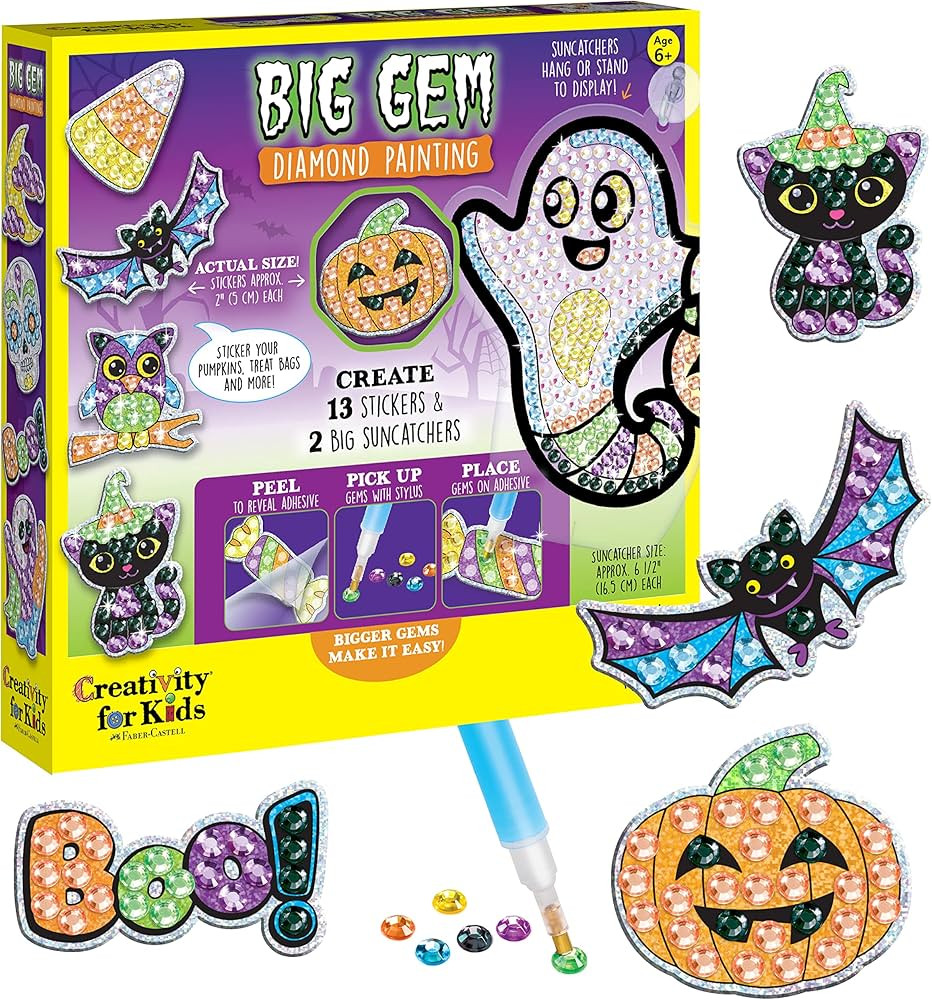 Creativity for Kids Big Gem Diamond Painting Kit - Halloween Stickers and Suncatchers - Halloween... | Amazon (US)