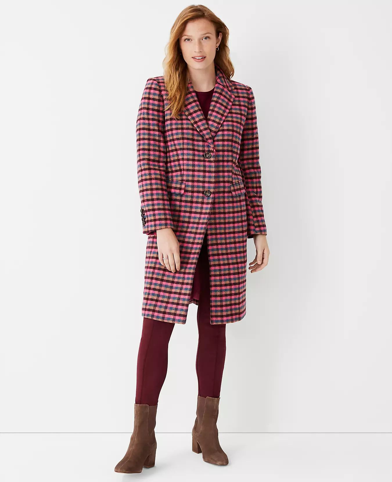 Petite Checked Chesterfield Coat | Ann Taylor (US)