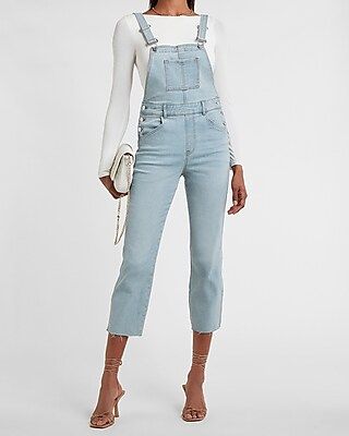 Light Wash Straight Jean Overalls | Express