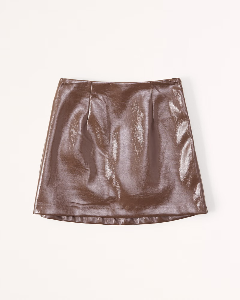 Patent Vegan Leather Mini Skort | Abercrombie & Fitch (US)