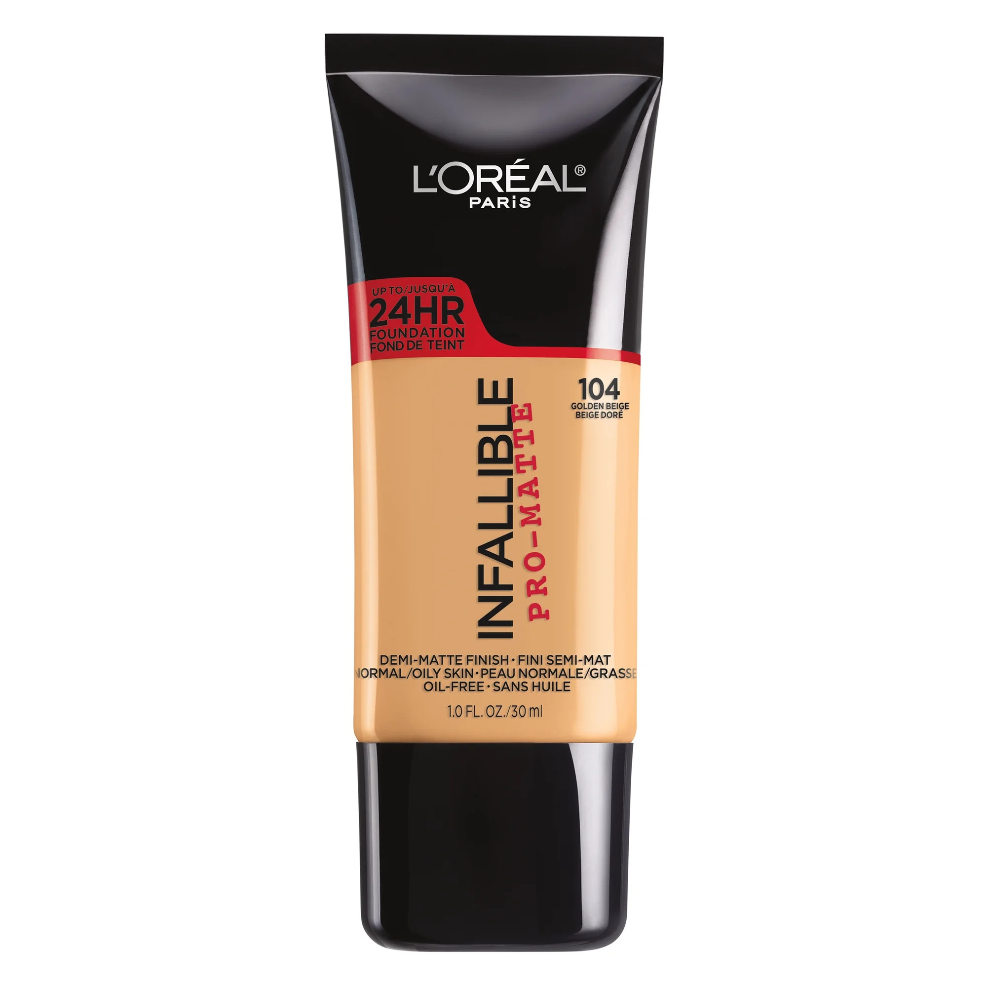 L'Oreal Paris Infallible Pro-Matte Blendable Foundation, Oil Free, 104 Golden Beige, 1 fl. oz. | Walmart (US)