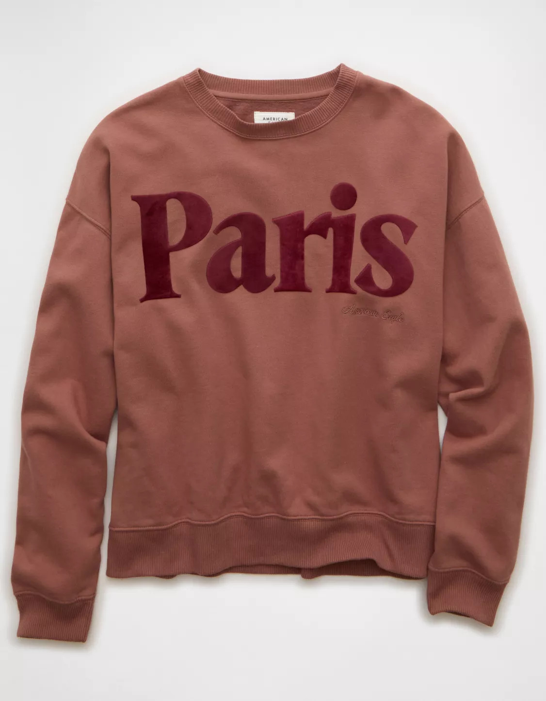 AE Velvet Graphic Crew Neck Sweatshirt | American Eagle Outfitters (US & CA)