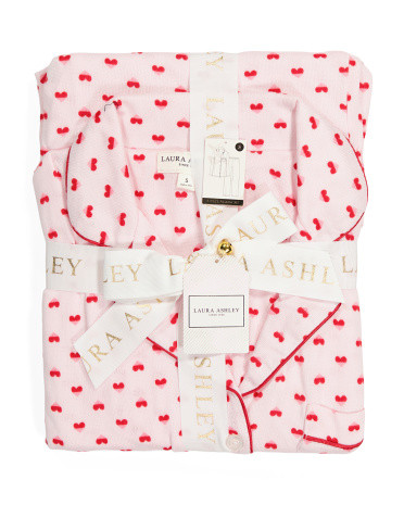 Heart Printed Notch Neck Pajama Set | Marshalls