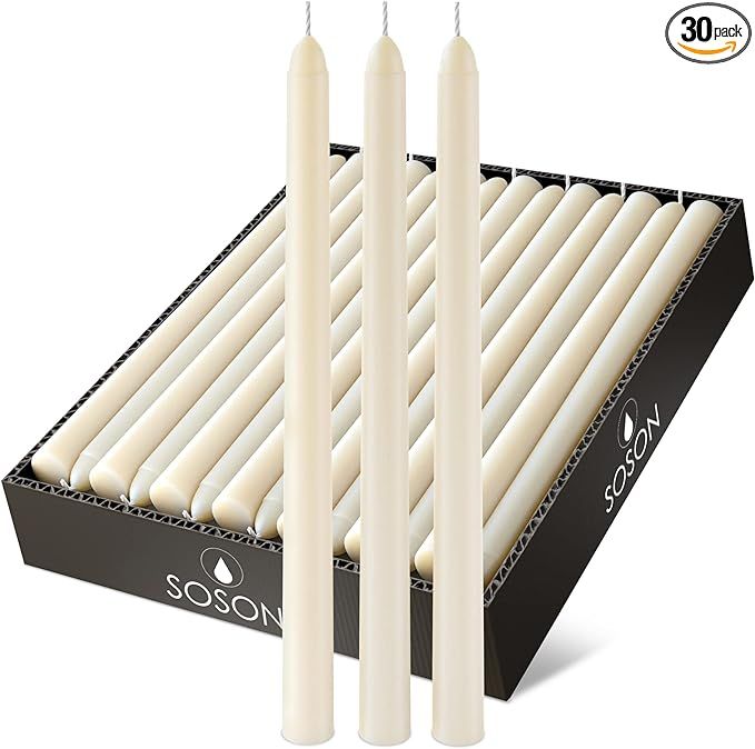 Simply Soson Premium 10 inch Ivory Taper Candles | Dripless Taper Candles | Ivory Candlesticks | ... | Amazon (US)