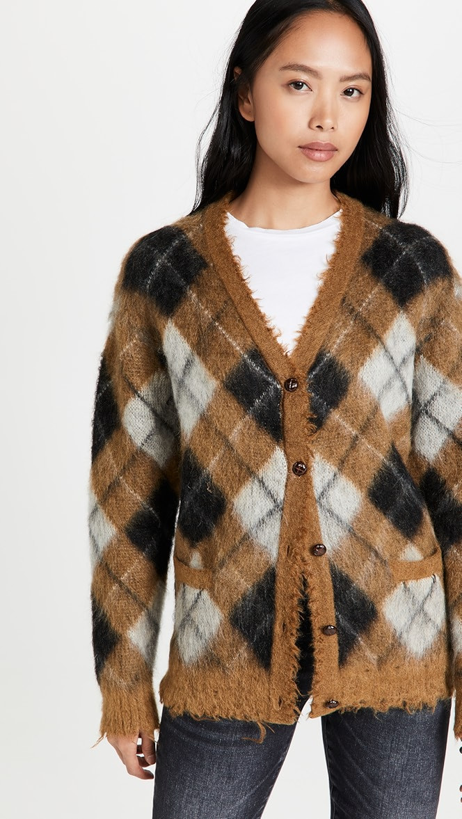 Fluffy Plaid Cardi | Shopbop