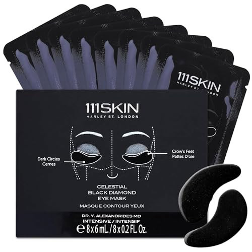 111SKIN Black Diamond Eye Mask, Hydrating Under Eye Patches for Dark Circles with Retinol, Hyaluronic Acid & Niacinamide, Helps Lift & Firm the Appearance of Fine Lines & Undereye Area, 8 Pairs | Amazon (US)