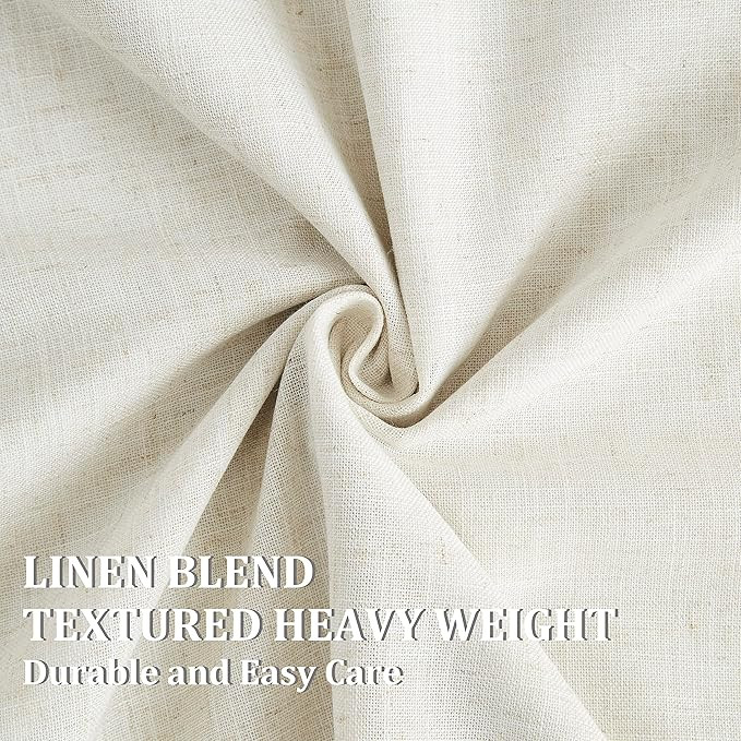 Vision Home Natural Pinch Pleated Full Blackout Curtains Linen Blended Room Darkening Window Curt... | Amazon (US)