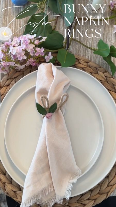 I linked everything I used on my Easter table setting and what I used to make these DIY Easter bunny napkin rings 🐰

🏷️ napkin rings , Easter tablescape , place settings , plates , cloth napkins , faux flowers , afloral , garland for table , dining room table , chargers , candles 

#LTKSeasonal #LTKparties #LTKhome