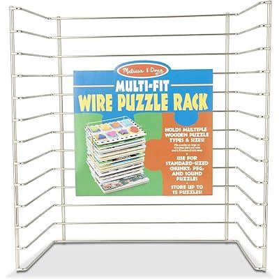 Melissa & Doug Puzzle Storage Rack - Wire Rack Holds 12 Puzzles | Amazon (US)