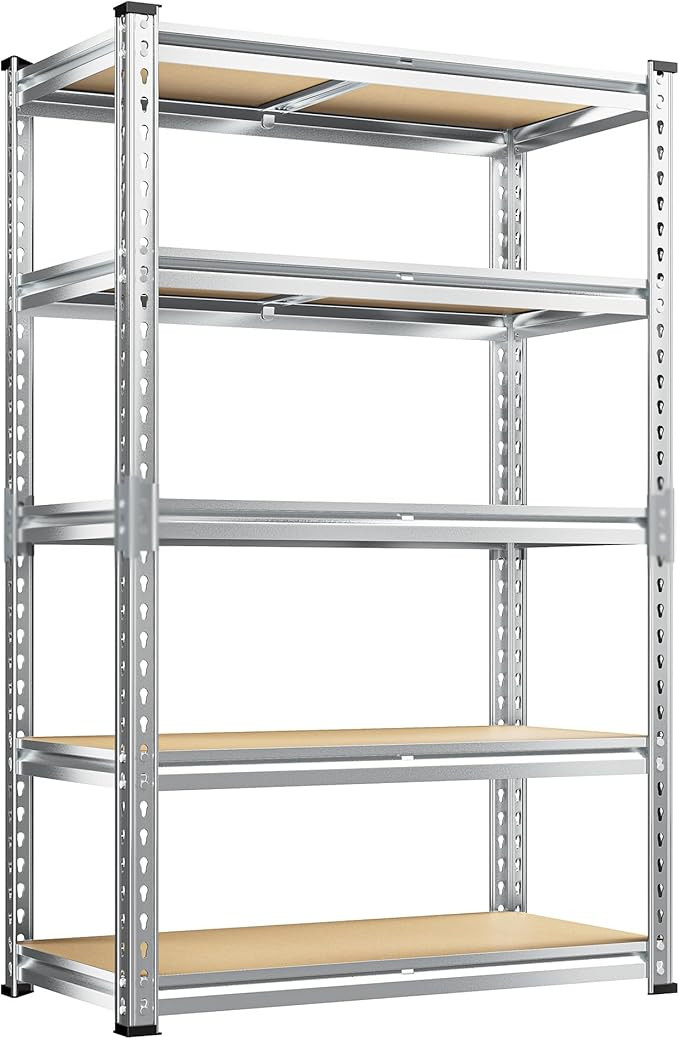 REIBII Garage Shelving, 5 Tier Storage Shelves Load 2020LBS, Adjustable Garage Shelves Heavy Duty... | Amazon (US)