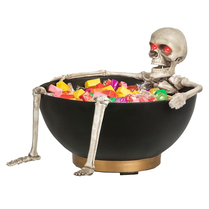 Southern Gothic Animated Halloween Skeleton Candy Bowl | At Home