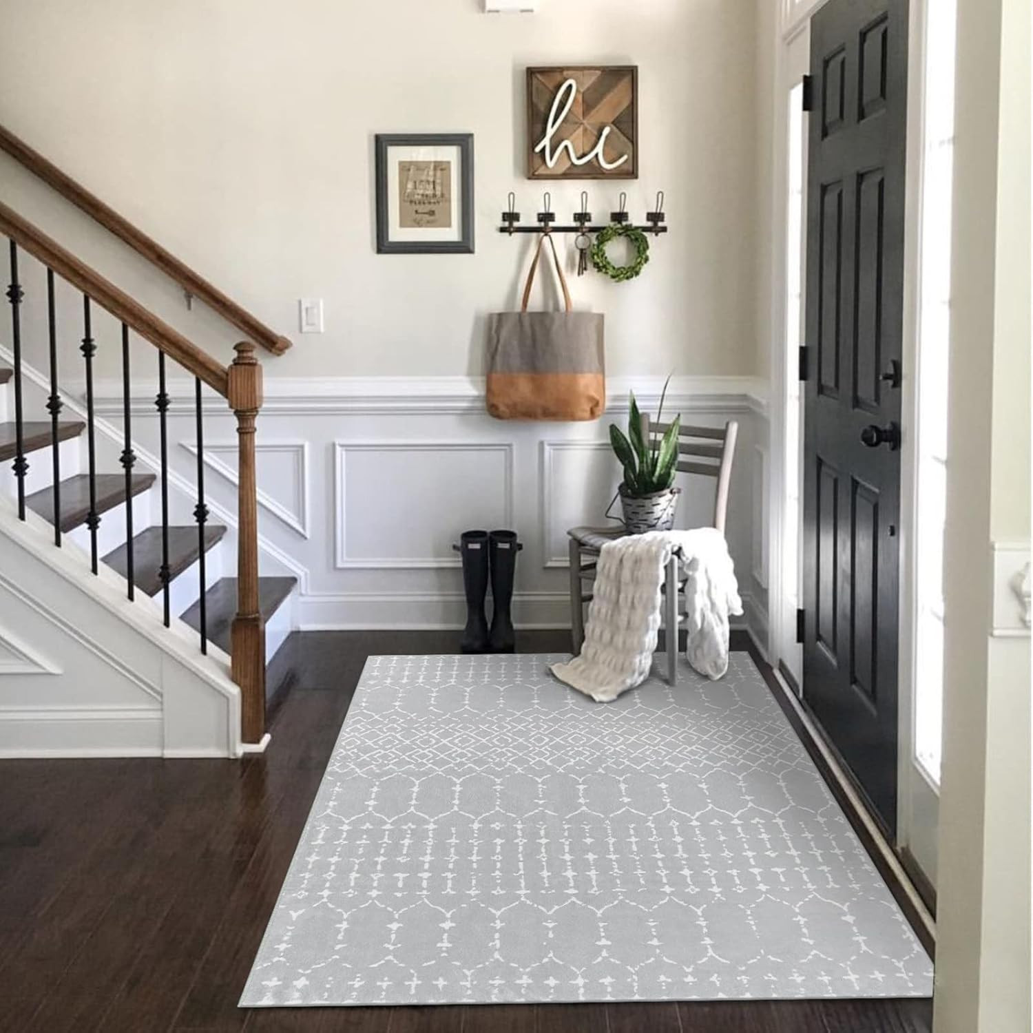 Lahome Moroccan Washable Living Room Area Rug - 3x5 Small Rugs for Bedroom Throw Non-Slip Low-Pil... | Amazon (US)