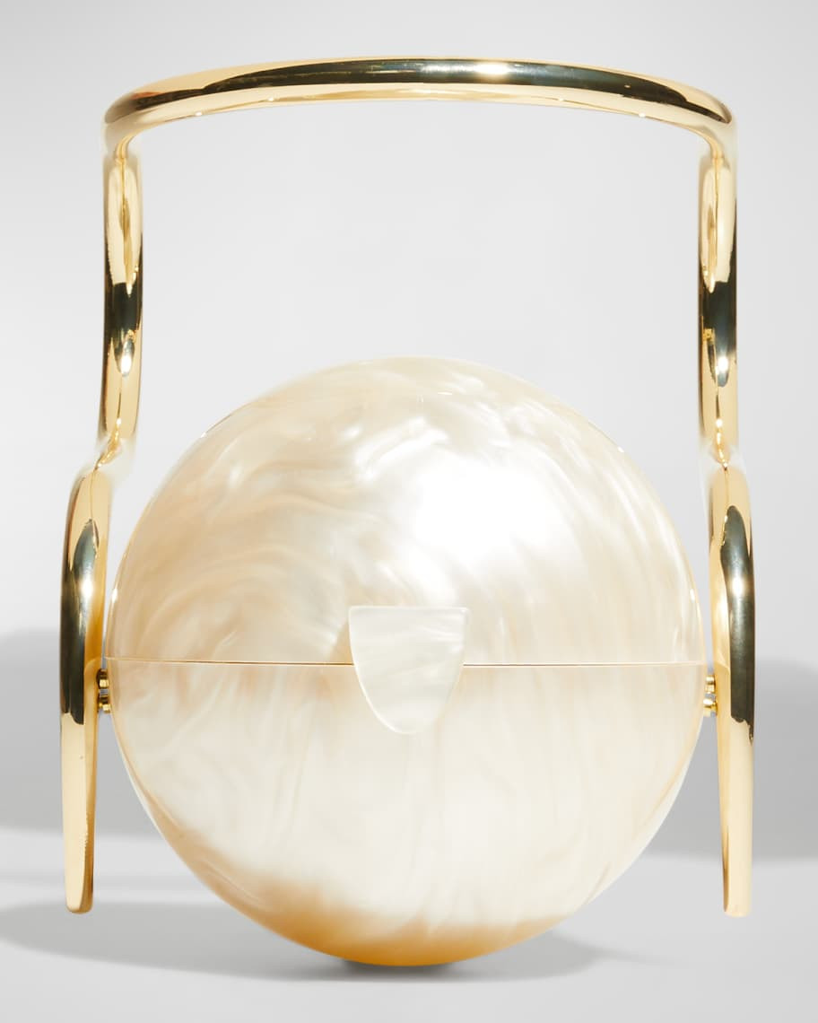 Cult Gaia Pearl Acrylic Metal Top-Handle Bag | Neiman Marcus