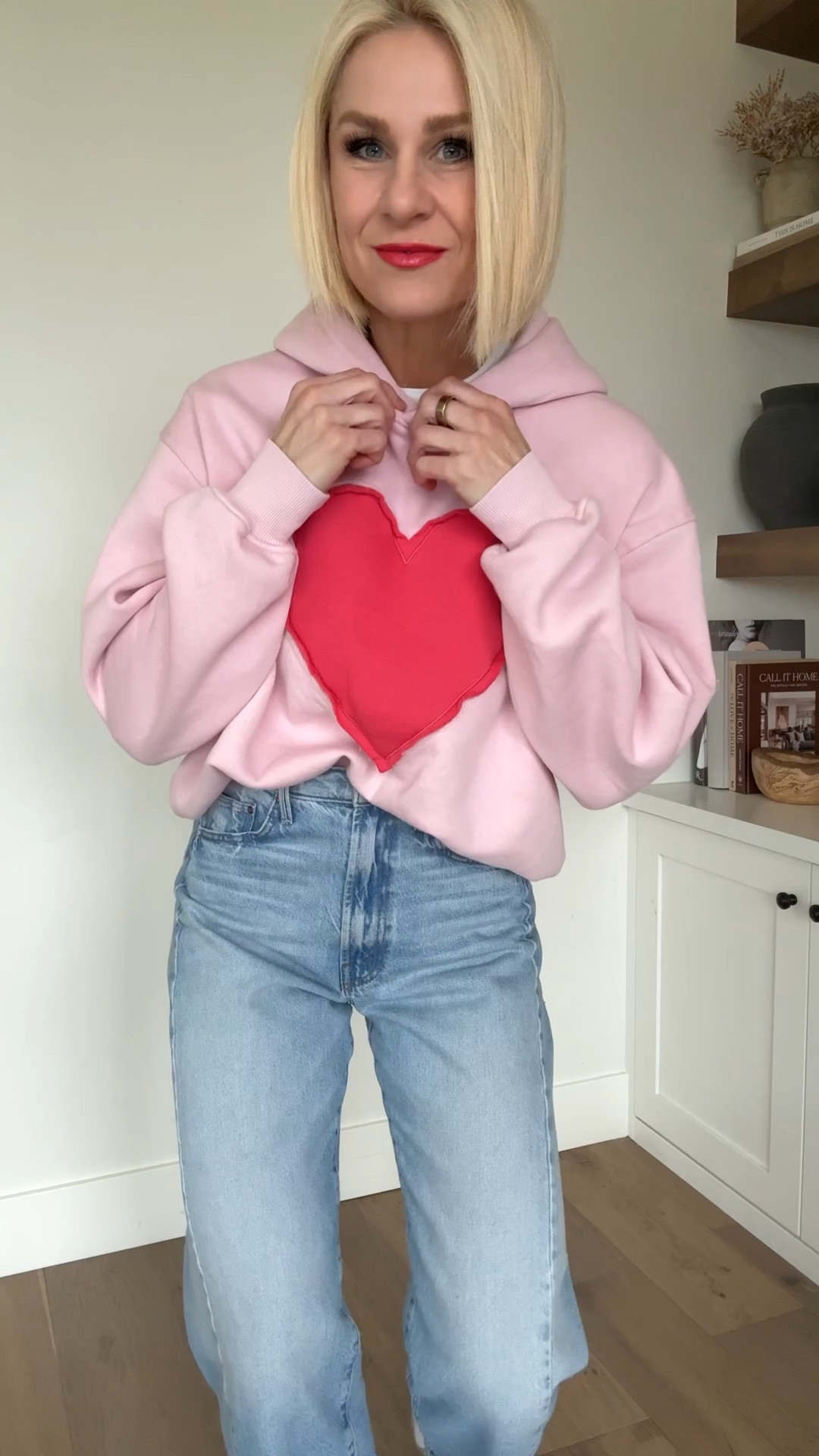 💘 The coziest Valentine’s heart hoodie — only $30 and half the price of the Amazon one! So soft, comfy, and perfect for casual everyday wear. Great for lounging, errands, or sporty mom life. 🫶🏽
Available in sizes: xxs-xxl
👄 wearing color banter in the lip balm. Found it on sale!
Hoodie fits true to size. I’m wearing a medium.
Jeans fit true to size wearing size 27
And I always go down a half a size in Adidas’s

#LTKOver40 #LTKmomlife #LTKValentine