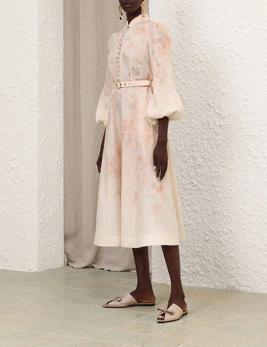 Crush Buttoned Midi Dress | ZIMMERMANN (US, CA, EU, MENA)